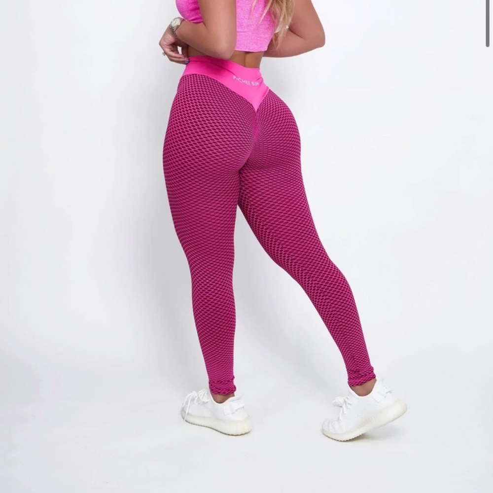 pink fishnet leggings